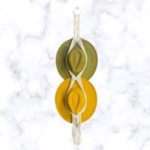 Olive and Mustard Two-Tone Wide Brim Women's Hat Set